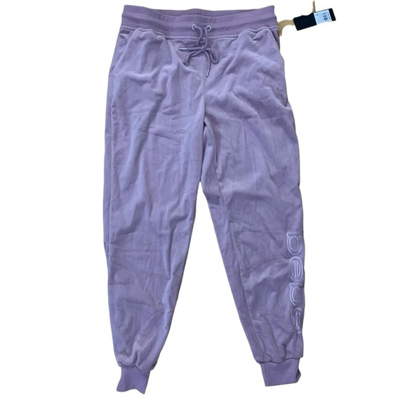 BEBE Sport Plush Joggers Sweatpants Pink NEW WITH TAG Womens Size Large Barbie - Picture 1 of 6